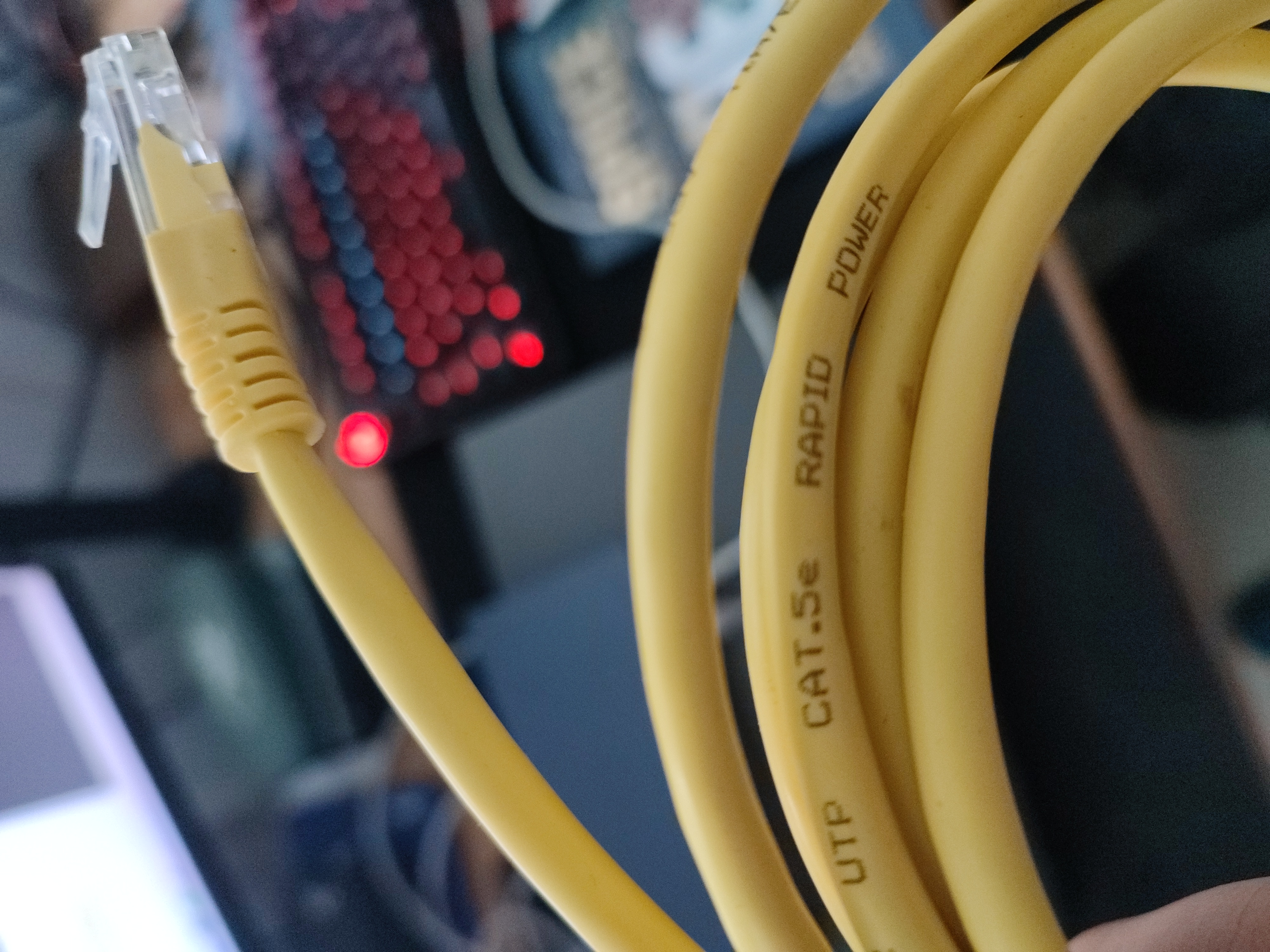 Switch de red y cableado Ethernet organizado